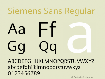SiemensSans-Roman Version 005.001 Font Sample