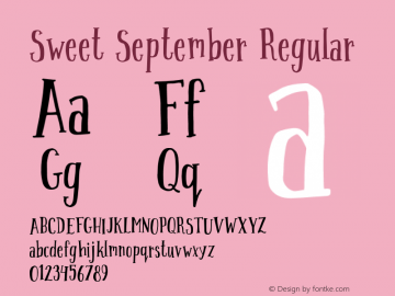 Sweet September Regular Version 1.000 Font Sample