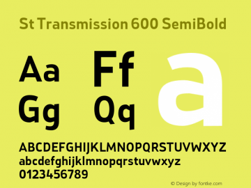 St Transmission 600 SemiBold Version 1.000; Fonts for Free; vk.com/fontsforfree图片样张