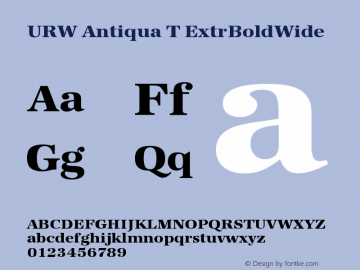 URW Antiqua T ExtrBoldWide Version 001.005 Font Sample