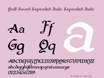 Quill Sword Expanded Italic Version 1.0; 2015图片样张