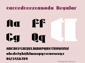 tattedteezcanada Regular Version 1.0 Font Sample