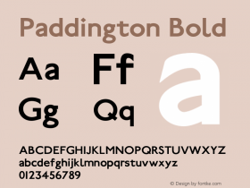 Paddington Bold 001.000 Font Sample