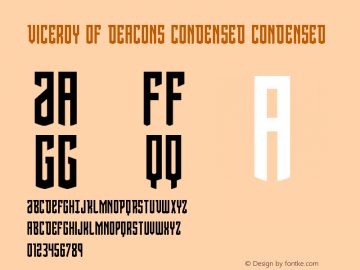 Viceroy of Deacons Condensed Version 1.0; 2013 Font Sample