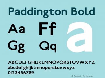 Paddington Bold Version 1.00 Font Sample