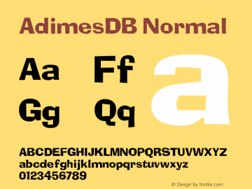 AdimesDB Normal Altsys Fontographer 4.0.3 15.9.1994 Font Sample