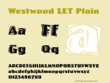 Westwood LET Plain:1.0 1.0 Font Sample