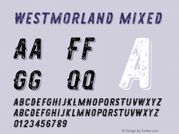 Westmorland Mixed Version 1.000;PS 001.000;hotconv 1.0.70;makeotf.lib2.5.58329 DEVELOPMENT Font Sample