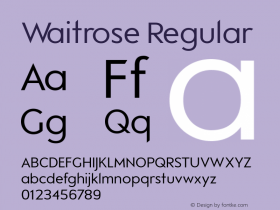 Waitrose-Regular Version 1.001图片样张
