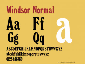 Windsor 3.1 Font Sample