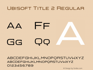UbisoftTitleTwo-Light Version 001.001 Font Sample