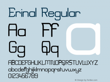 Erinal Regular 1.0 Font Sample