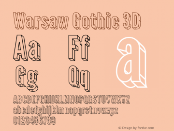 Warsaw Gothic 3D Version 1.56 Font Sample