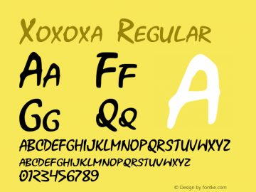 Xoxoxa 1 Font Sample