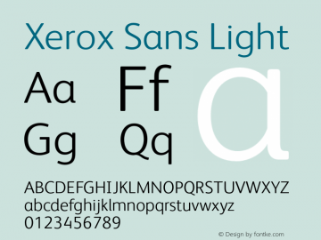 XeroxSans-Light Version 1.000图片样张