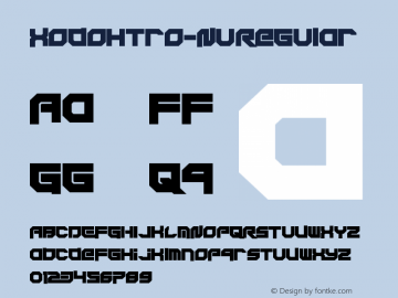 Xodohtro-Nu Regular Version 1.0 Font Sample