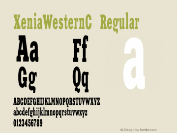 XeniaWesternC 001.000 Font Sample