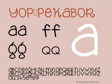 Yop_Pekabor Version 001.000 Font Sample