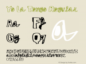 Yo La Tengo Version 2.000 2010 initial release Font Sample