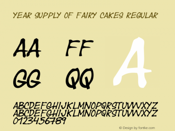 Year supply of fairy cakes www.pizzadude.dk - Embedding allowed Font Sample