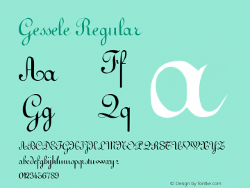 Gessele Regular Altsys Fontographer 3.5  5/28/92 Font Sample
