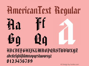 AmericanText Regular Version 1.0 27-08-2002图片样张