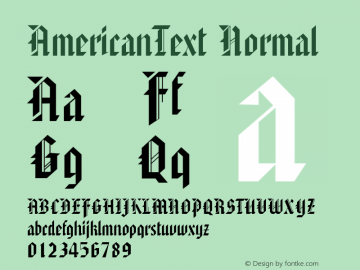 AmericanText Normal 1.0 Fri May 14 12:00:14 1999图片样张