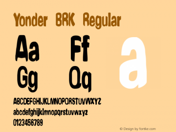 Yonder BRK Version 4.70 Font Sample