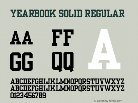 Yearbook Solid Version 1.0 Font Sample