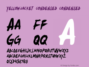 Yellowjacket Condensed 1 Font Sample