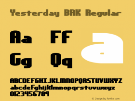 Yesterday BRK Version 1.04 Font Sample