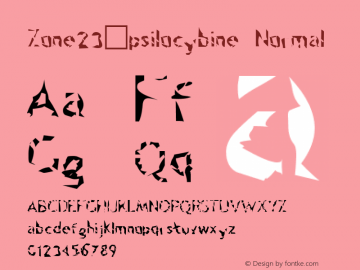 Zone23_psilocybine 0.9b - Release: Feb 1998 Font Sample