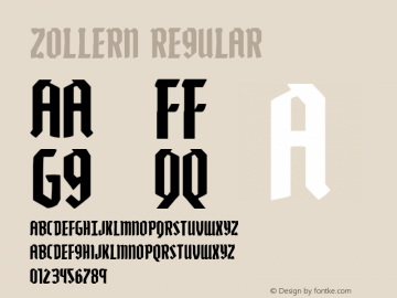 Zollern Regular Version 1.0; 2012 Font Sample