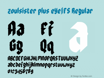 zoulsister plus eYe/FS Regular Version 1.0 Font Sample