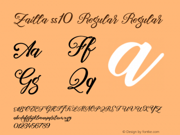 Zailla ss10 Regular Version 1.000 Font Sample