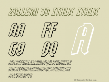 Zollern 3D Italic Version 1.0; 2012图片样张