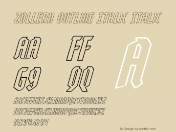 Zollern Outline Italic Version 1.0; 2012图片样张