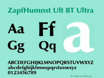 Zapf Humanist 601 Ultra BT mfgpctt-v1.52 Monday, January 25, 1993 4:31:50 pm (EST)图片样张