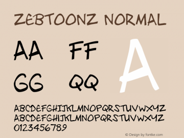 Zebtoonz Normal Macromedia Fontographer 4.1 11/10/98图片样张