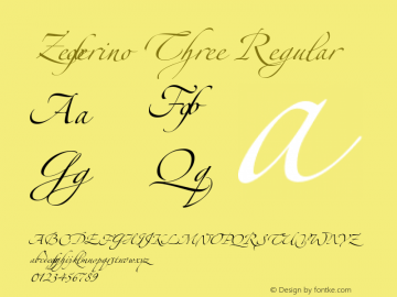 Zeferino Three Version 1.000 2005 initial release Font Sample