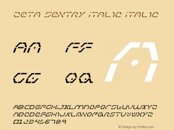 Zeta Sentry Italic 001.000 Font Sample