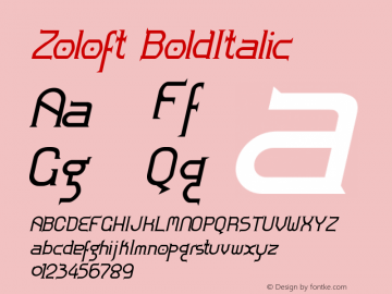 Zoloft-Bold Italic Version 1.00图片样张