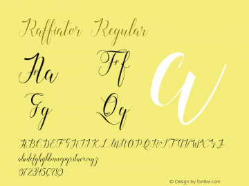 Raffiator Version 2.000 Font Sample