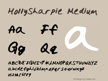 HollySharpie Version 001.000 Font Sample