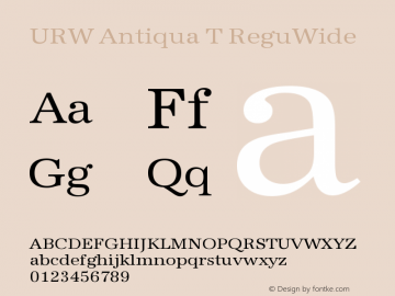 URW Antiqua T ReguWide Version 001.005 Font Sample
