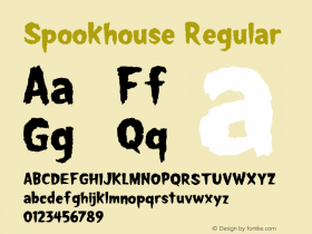 Spookhouse Regular Version 001.000 Font Sample