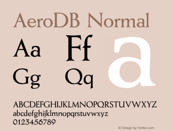 AeroDB Normal Altsys Fontographer 4.0.3 16.9.1994 Font Sample