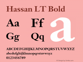 Hassan LT Bold Version 1.10 Build 106 Font Sample