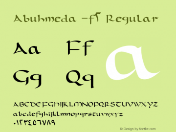 Abuhmeda - f2 10. 10. 2009 Font Sample