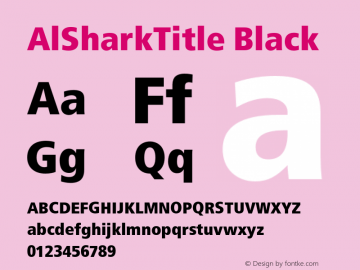 AlSharkTitle-Black Version 1.001 2010 Font Sample